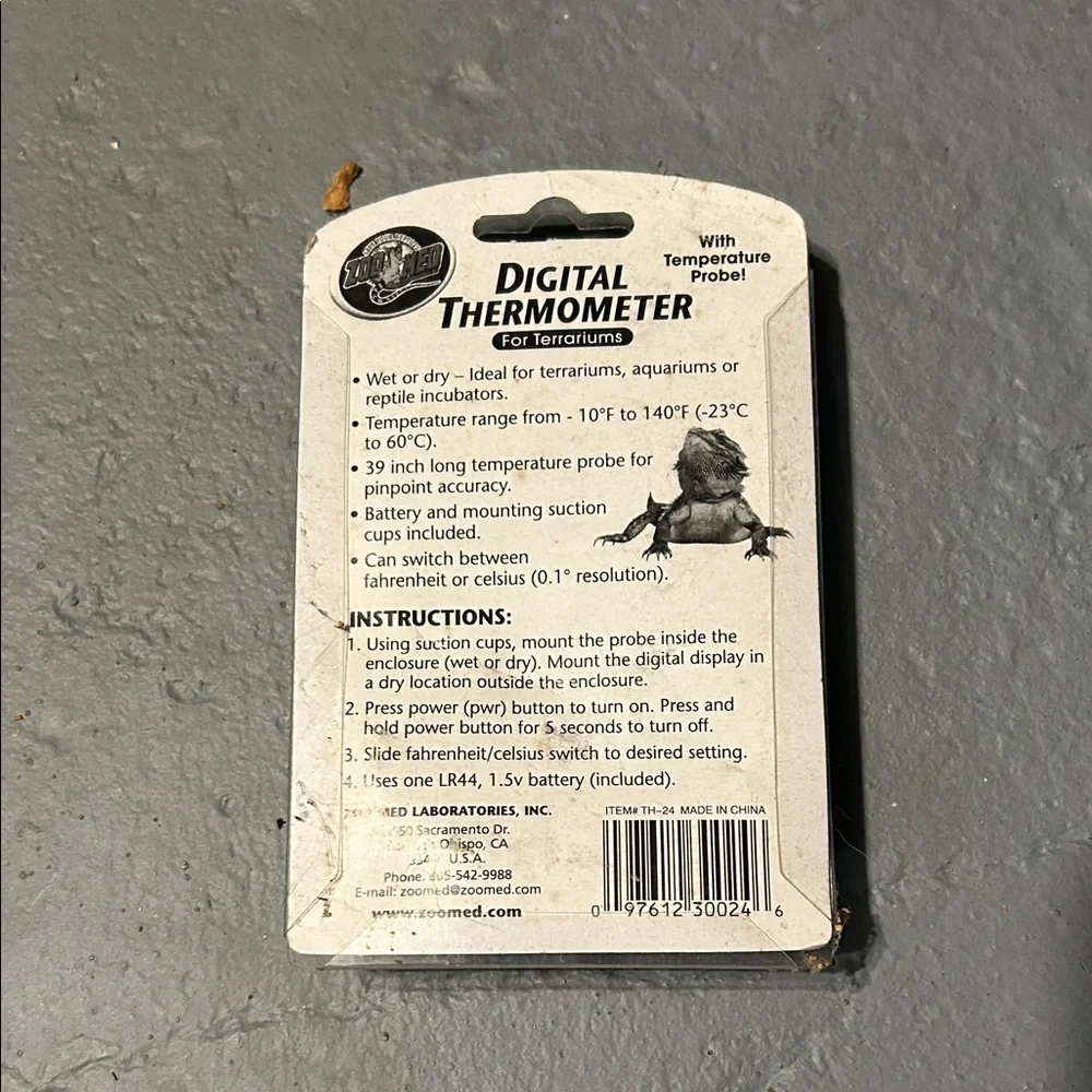 Zoo Med Digital Thermometer for Terrariums